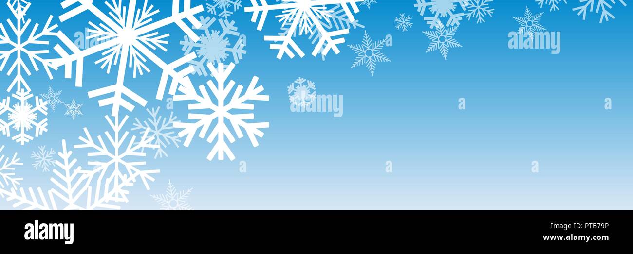 Vector Banner Blue Winter Background With Ice And Snow Stock