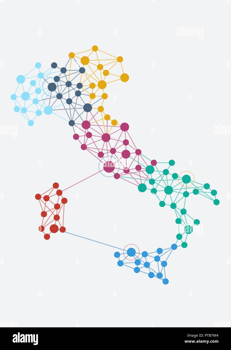 Italian roads map hi-res stock photography and images - Alamy