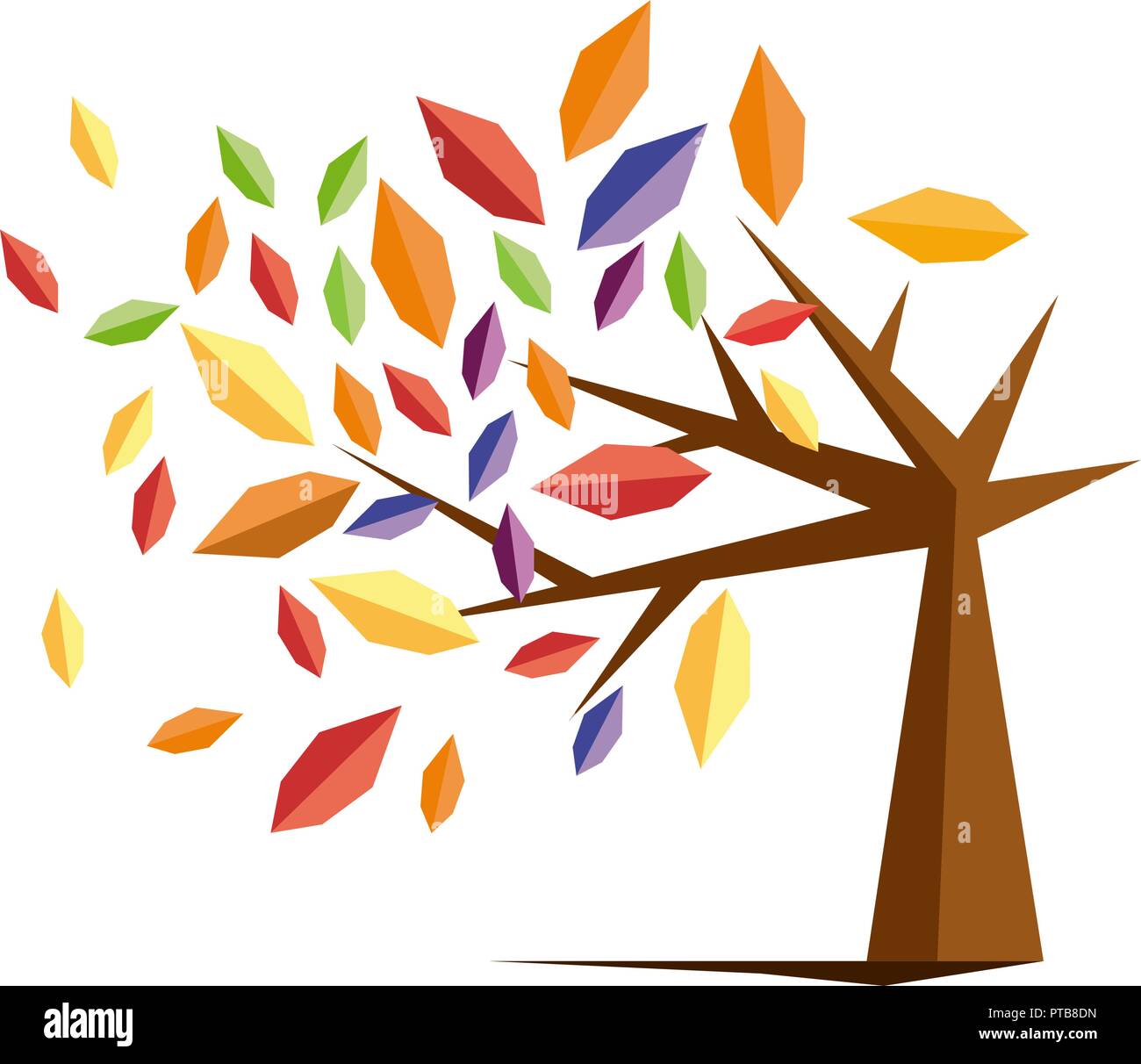 Vector sign autumn tree Stock Vector