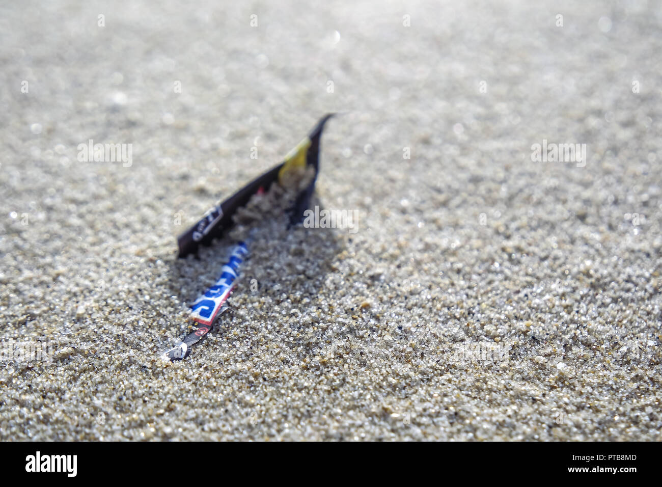 Plastic rubbish washed up on a Beach, UK Stock Photo - Alamy