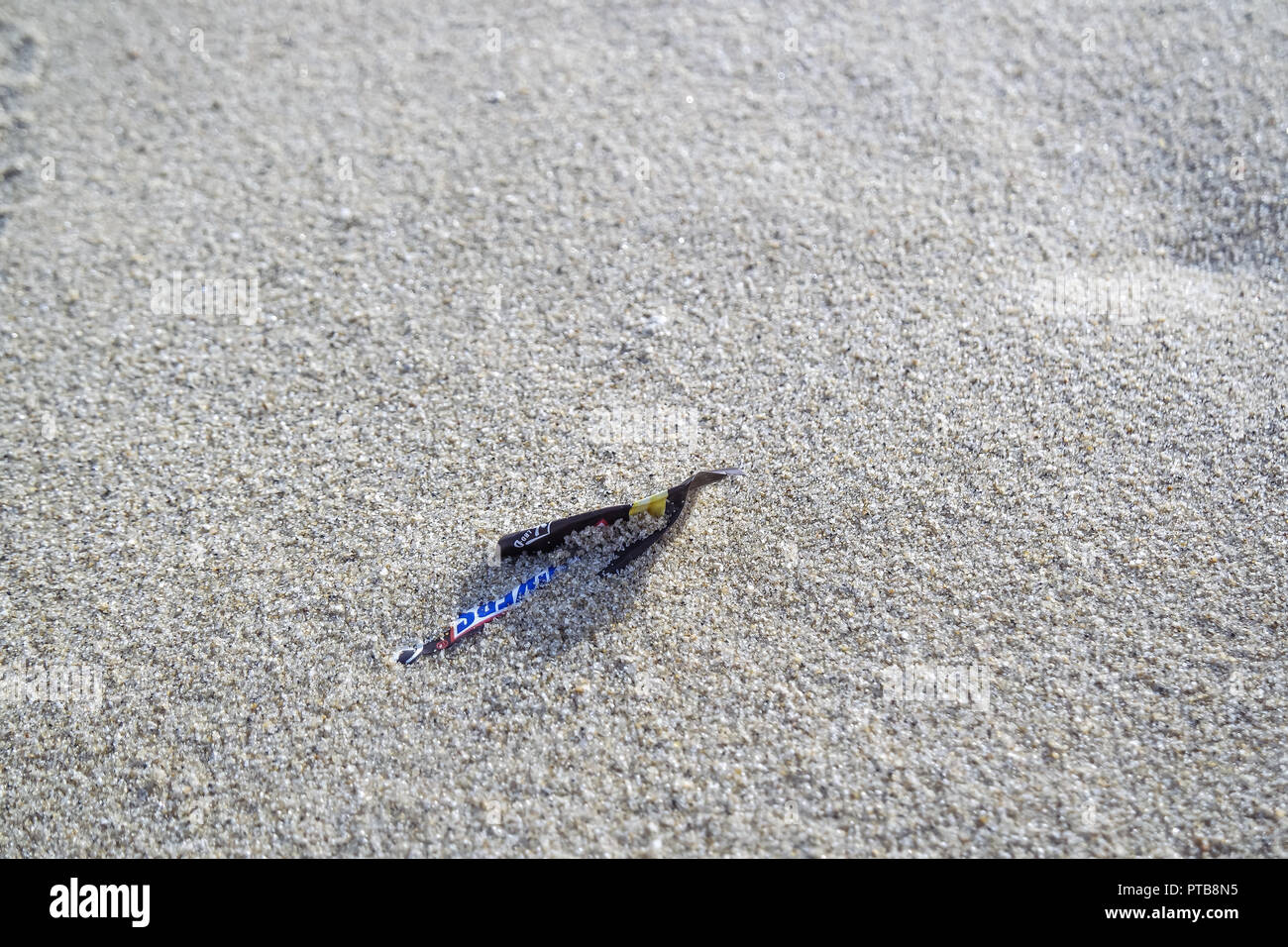 Plastic rubbish washed up on a Beach, UK Stock Photo - Alamy