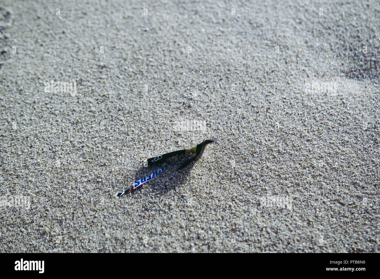 Plastic rubbish washed up on a Beach, UK Stock Photo - Alamy