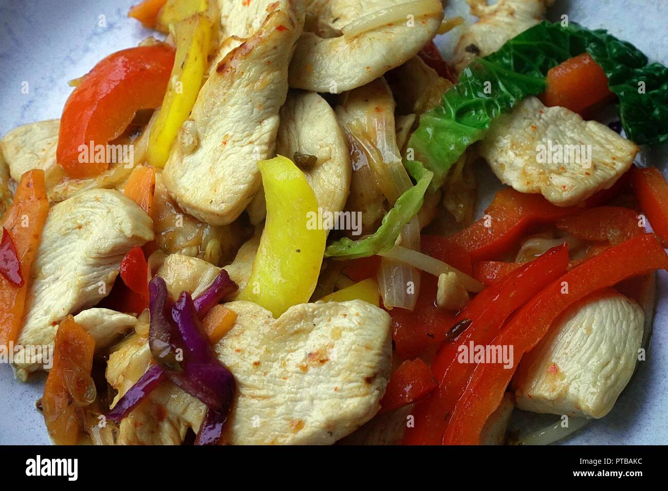 Chicken Stir Fry Healthy Eating Stock Photo