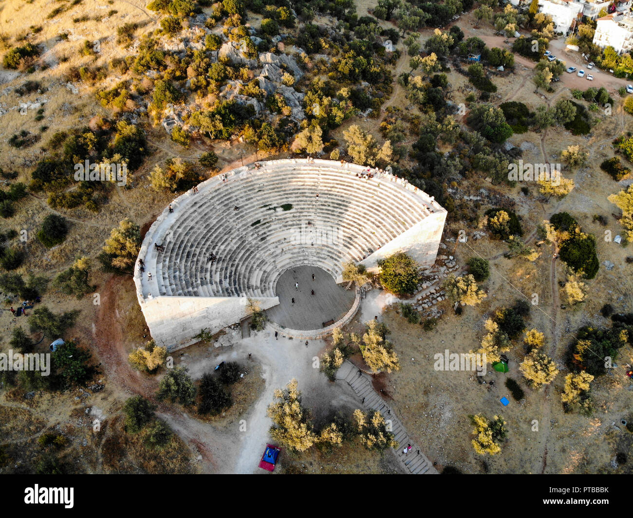 Aerial View of Ancient Antique Theatre Antiphellos in Kas Antalya