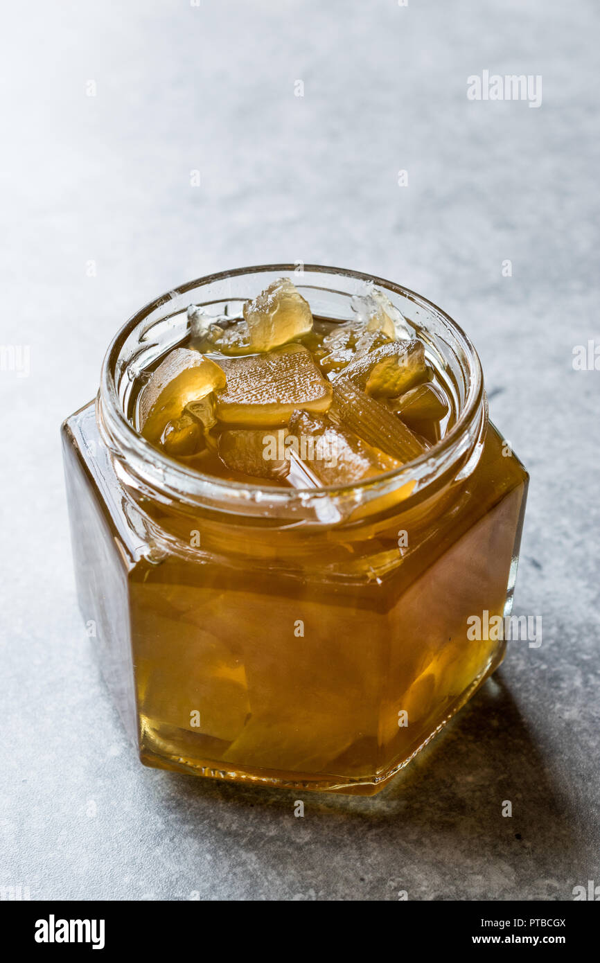 Homemade Organic Watermelon Jam in Jar / Marmalade. Organic Food Stock