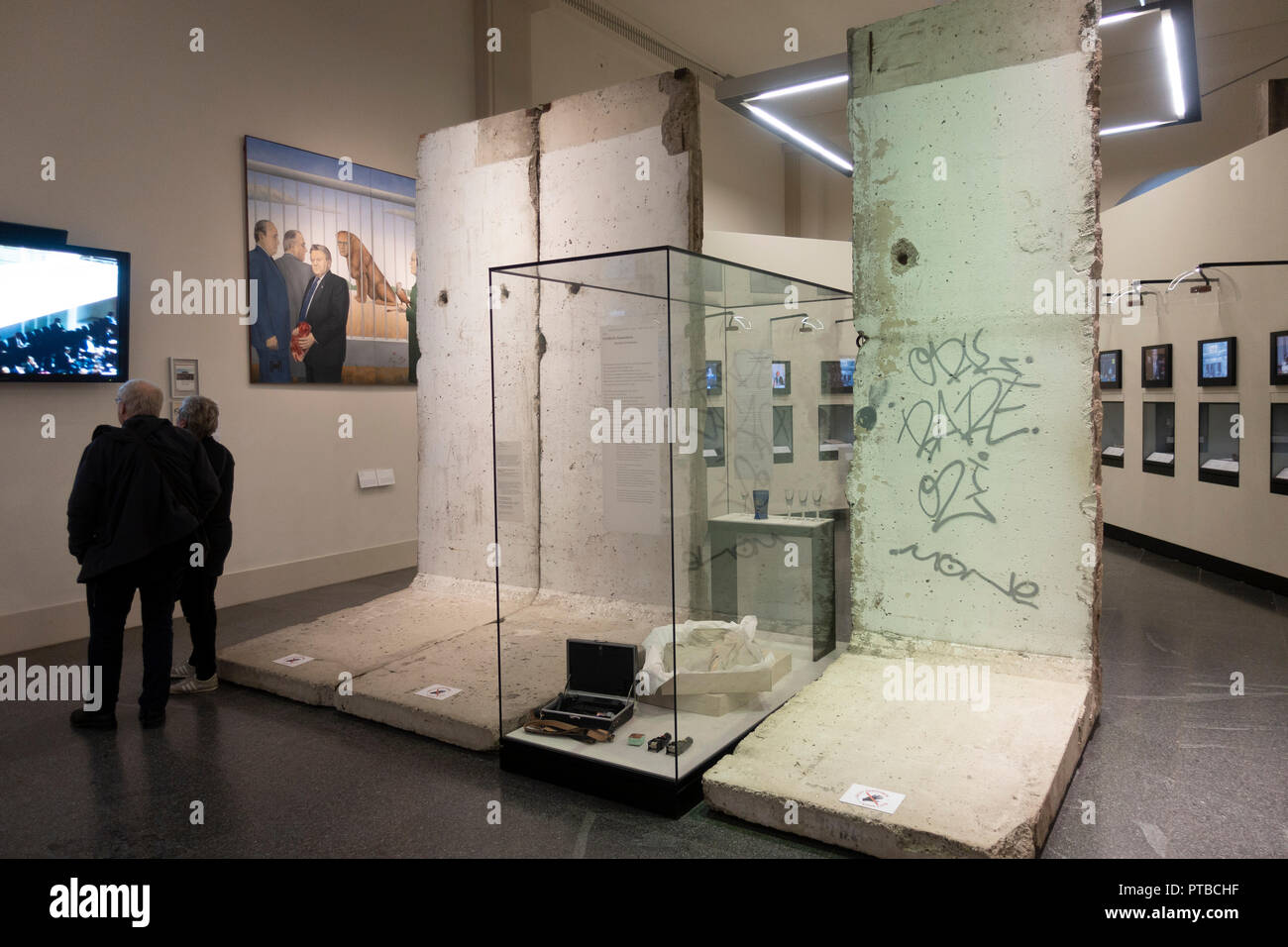 Sections of Berlin Wall on display last Berlin History Museum, in Germany Stock Photo