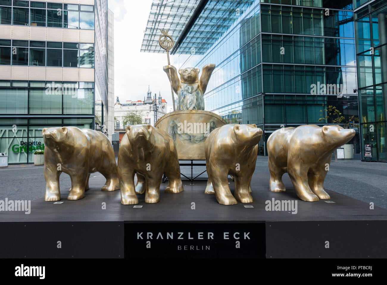 Statue of bears at Kranzler Eck commercial and retail property arcade