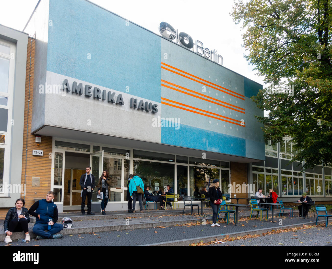 Exterior of CO Berlin photography arts centre at former Amerika Haus in Charlottenburg Berlin, Germany, Stock Photo
