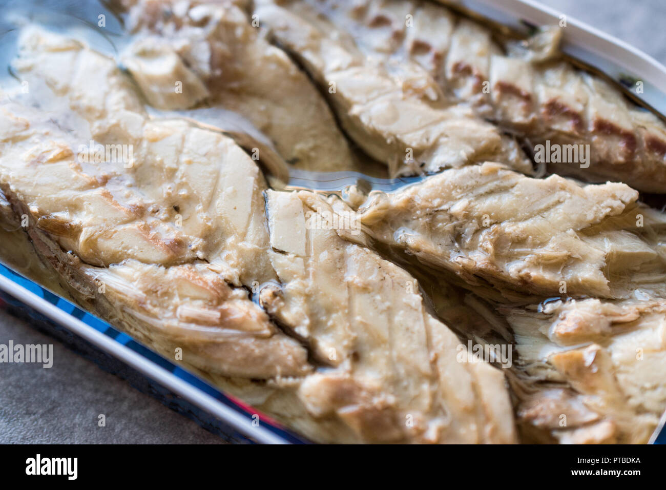 Canned Mackerel Fillets in Tin. Organic Seafood Stock Photo Alamy