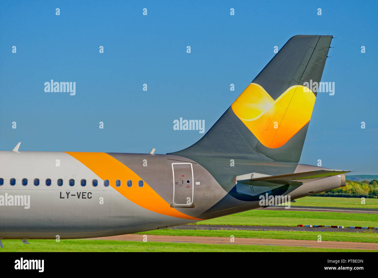 Thomas Cook aircraft tail fin. Stock Photo