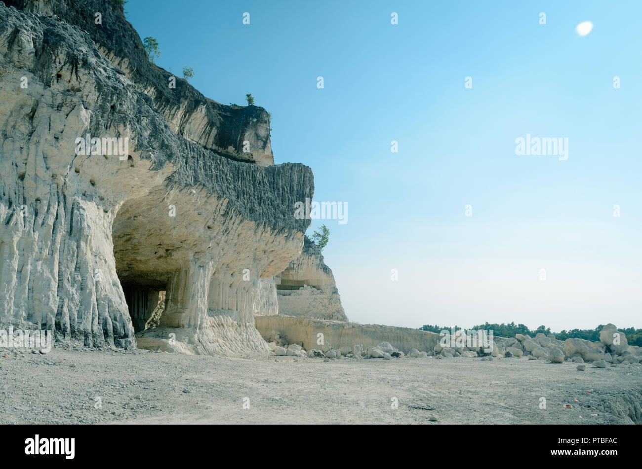 Jaddih Limestone Mine, Bangkalan, Madura Island, East Java, indonesia Stock Photo