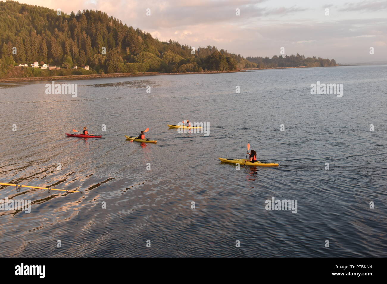 kayaking in garibaldi bay, Oregon coast Stock Photo Alamy