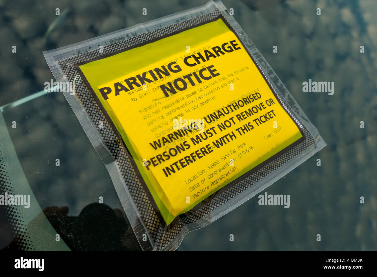 Parking Charge Notice,Parking Fine,Parking Ticket Stock Photo Alamy