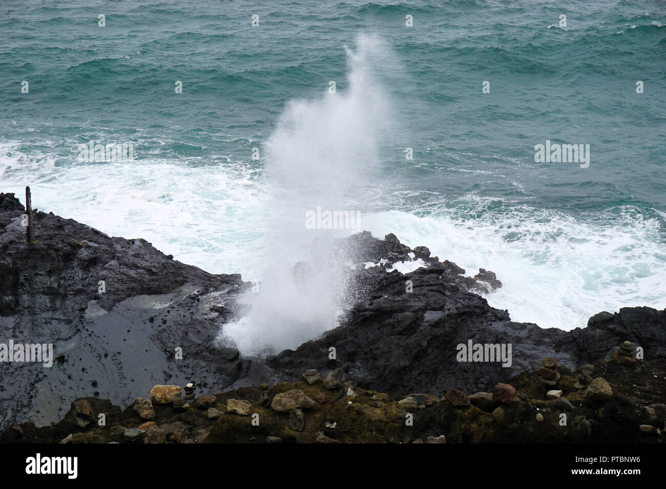 Halona Blow Hole in Hawaii Stock Photo