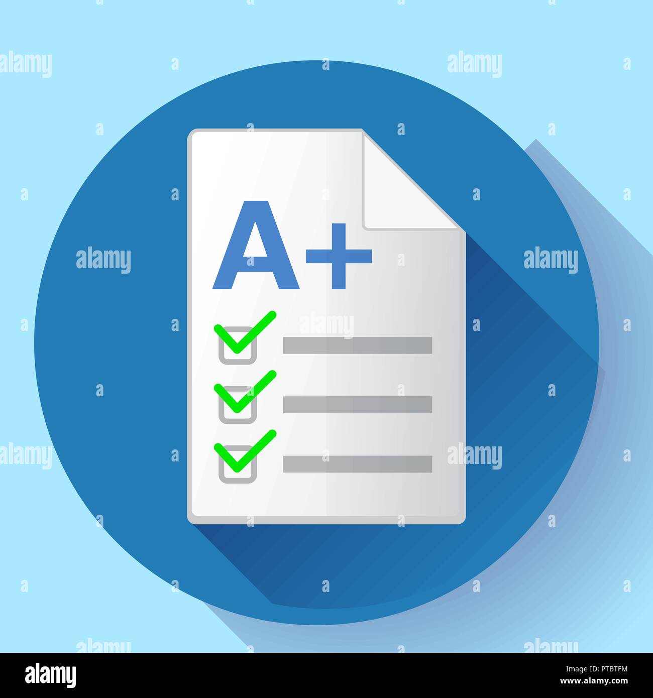 Icon of successful test result a plus Stock Vector