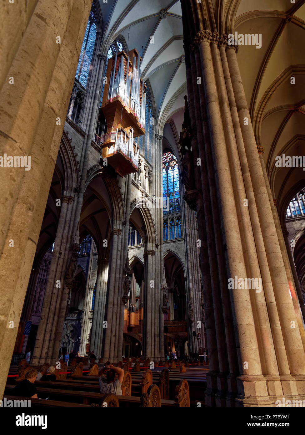The beautiful interior of the Gothic Cathedral in Cologne City Centre, Germany Stock Photo