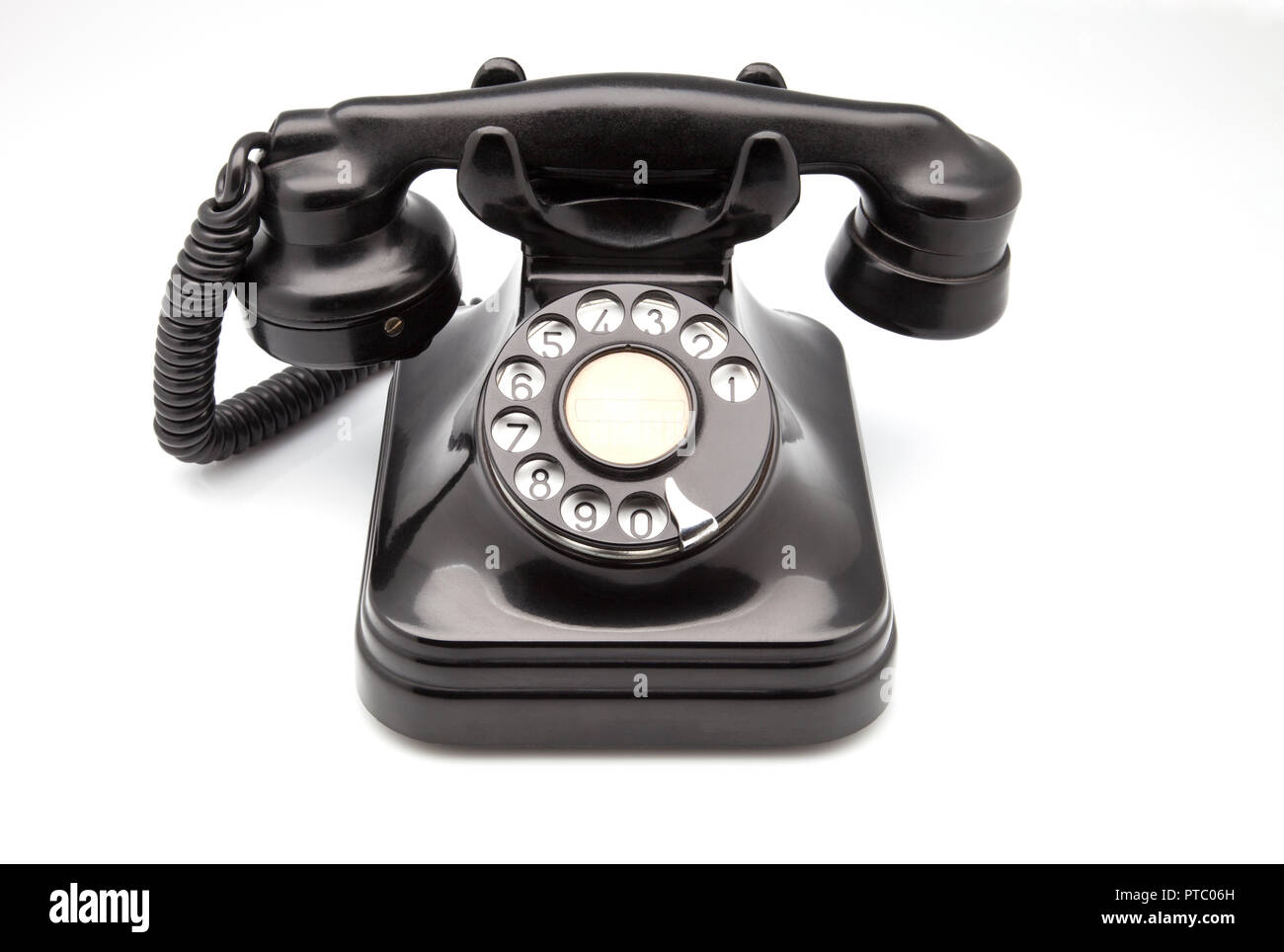 ancient phone on white fund Stock Photo Alamy