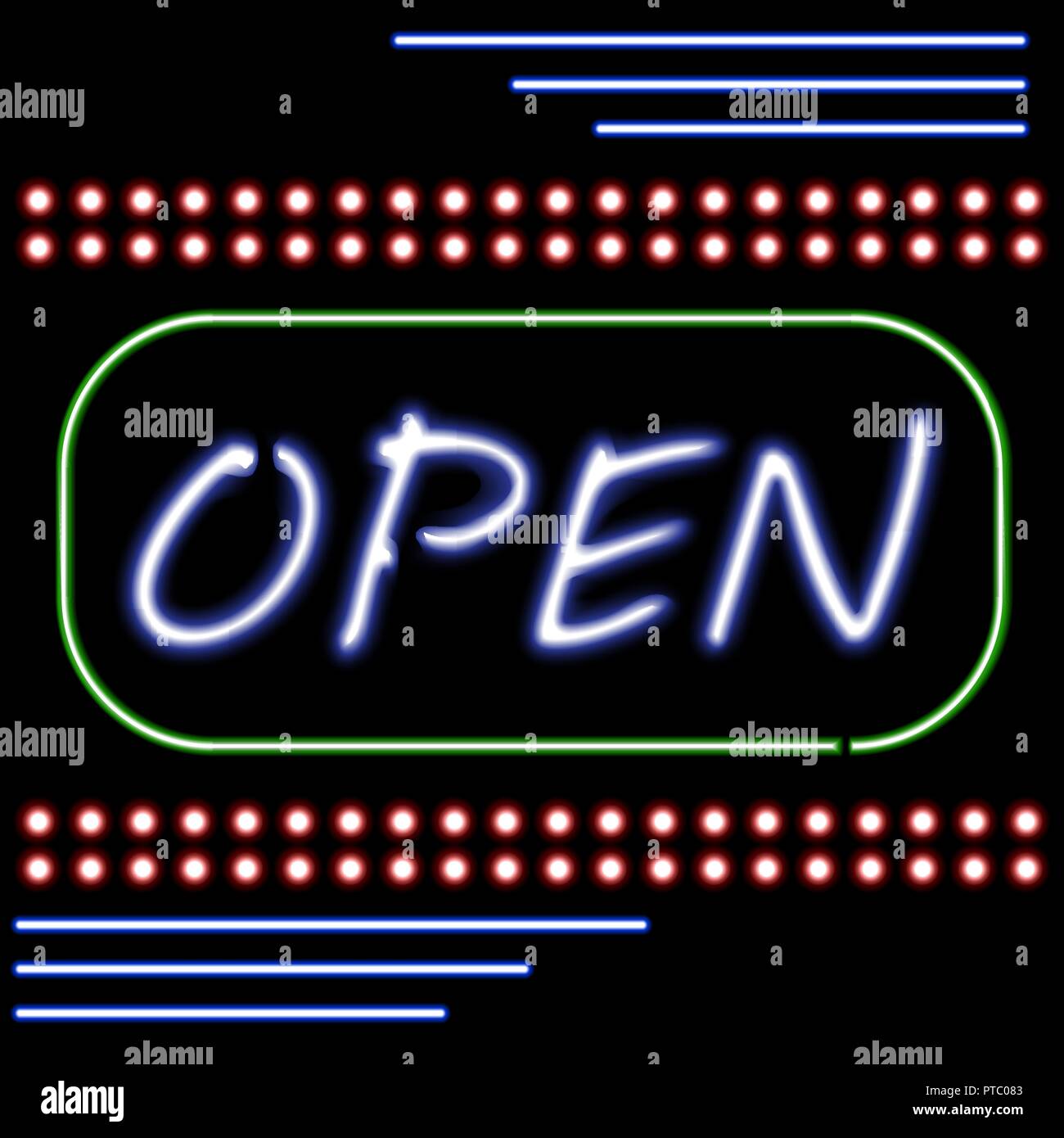 Open Shop Neon light sign. Vector Stock Vector Image & Art - Alamy