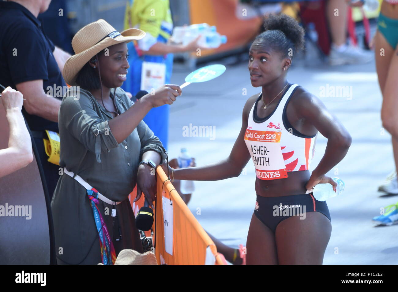 The 2018 Commonwealth Games Gold Coast Dina Asher-Smith 200m heat today Picture Jeremy Selwyn Stock Photo