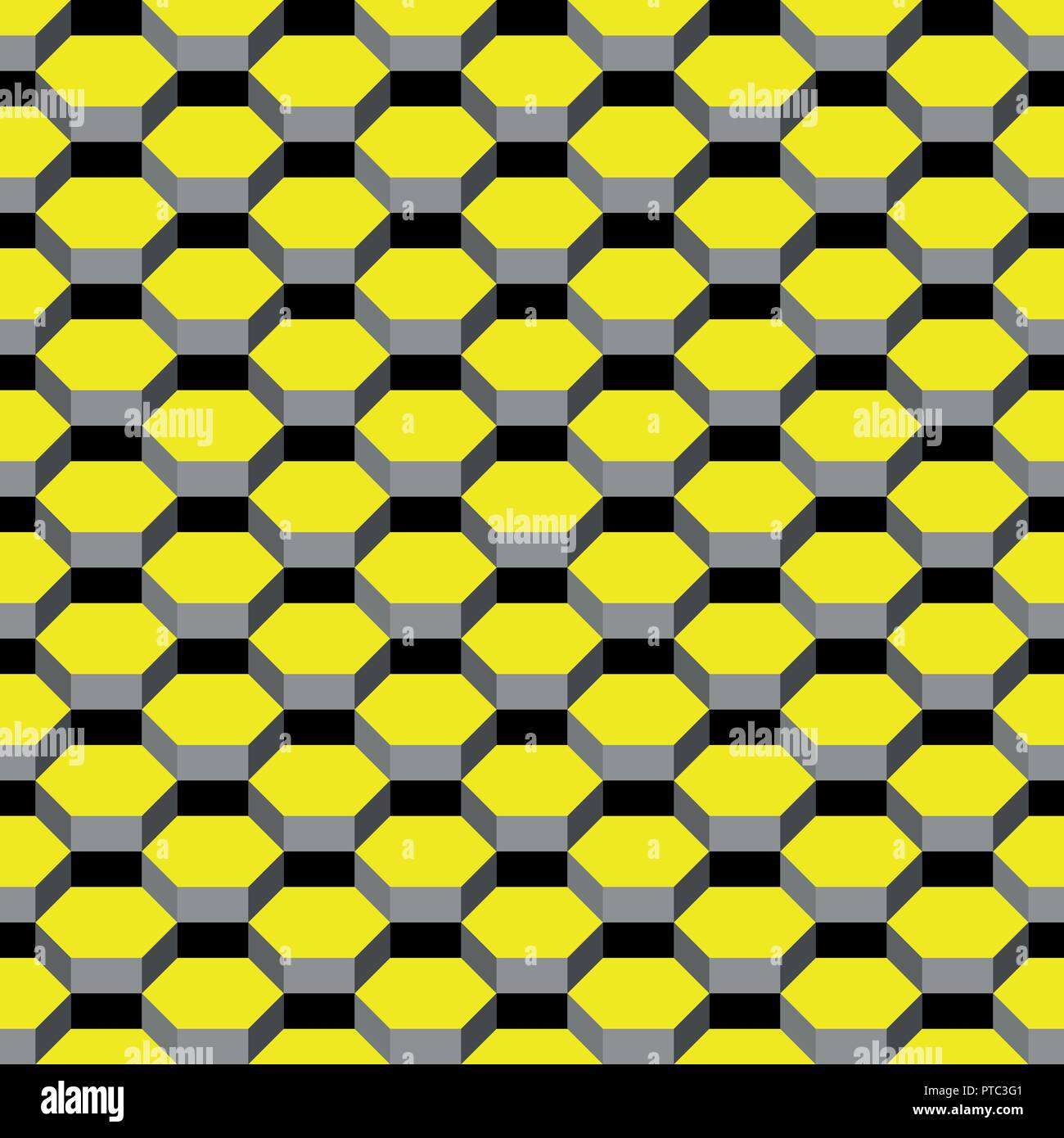 Hexagonal cell seamless pattern, comb texture. Vector illustration Stock Vector
