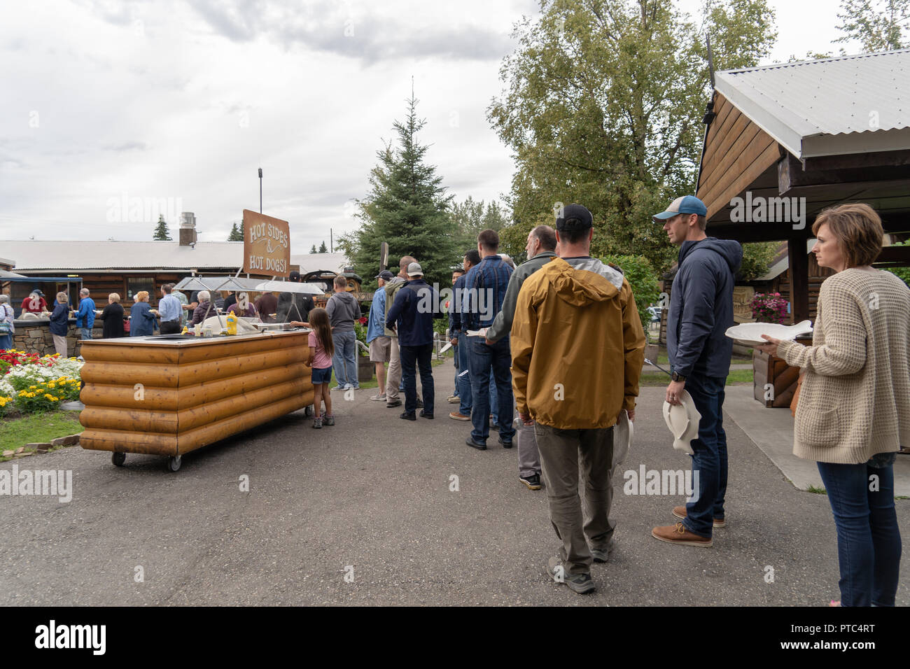 AUGUST 12 2018 FAIRBANKS ALASKA Customers line up for the Alaskan