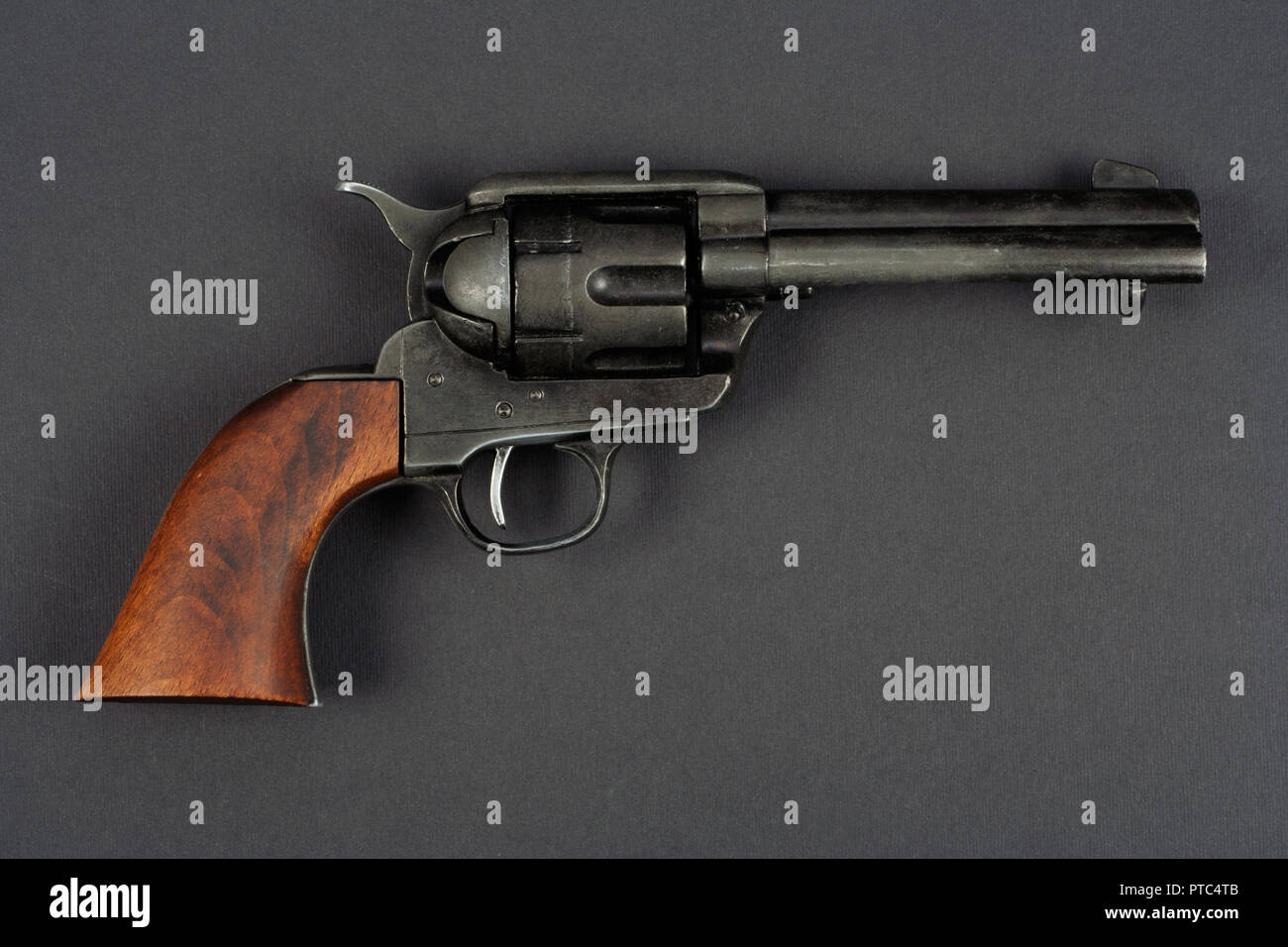 wild west revolver - colt single action army on black background Stock Photo