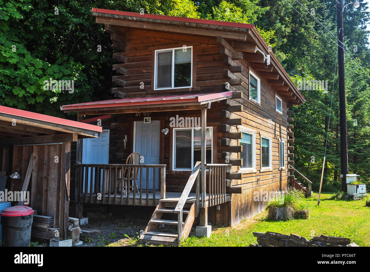 Wooden houses of Hoonah, Alaska, USA Stock Photo Alamy