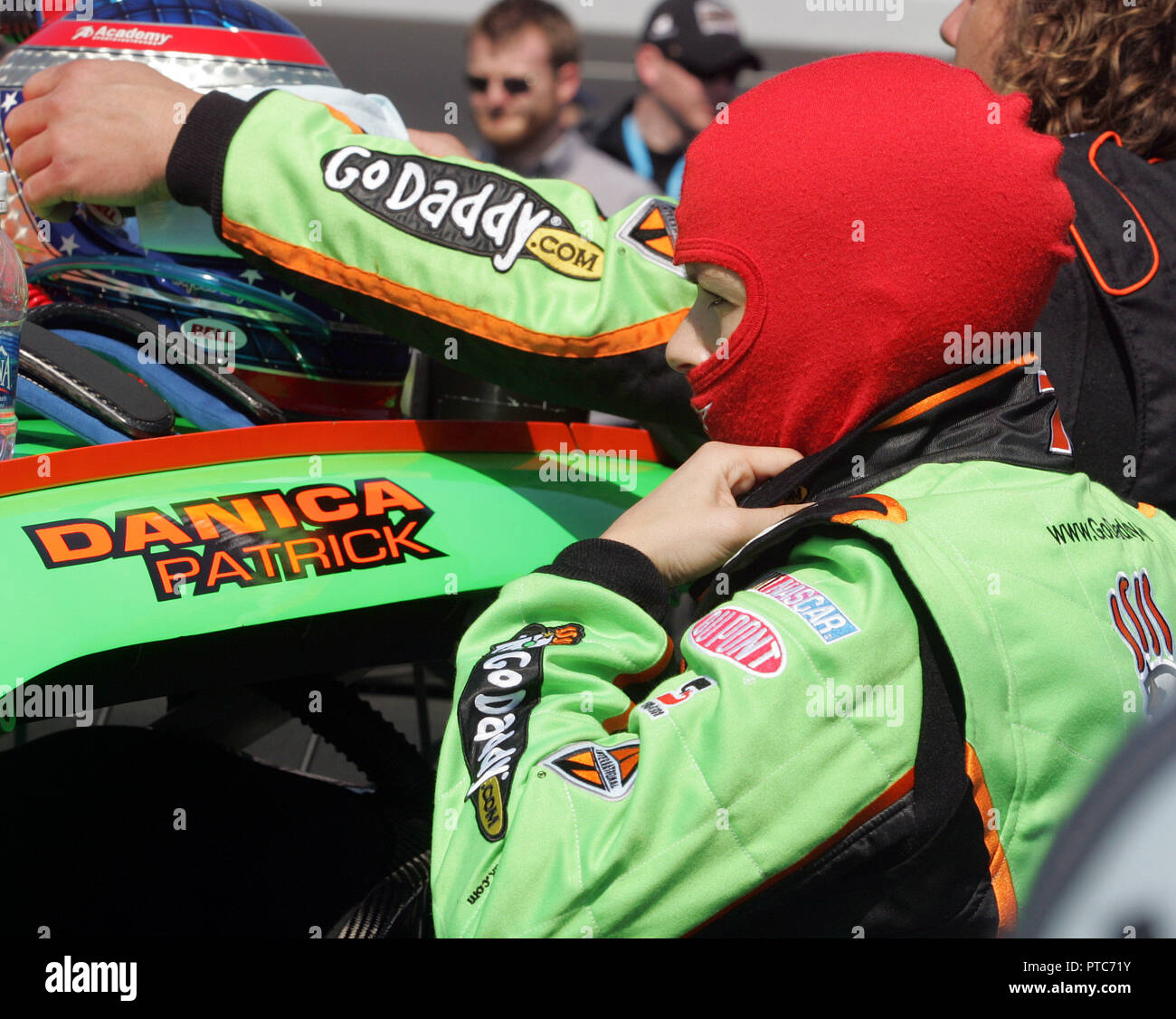 Danica Patrick readies herself for the start of the NASCAR Nationwide Drive4COPD 300 at Daytona International Speedway in Daytona Beach, Florida on February 19, 2011. Stock Photo