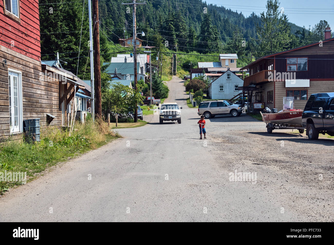 Streets of Hoonah, Alaska, USA Stock Photo Alamy