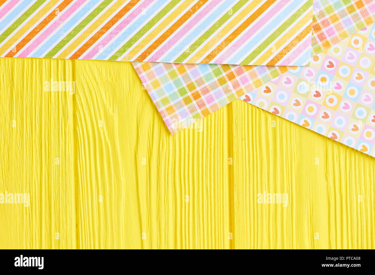 Patterned paper for craft, copy space. Sheets of paper for making ...