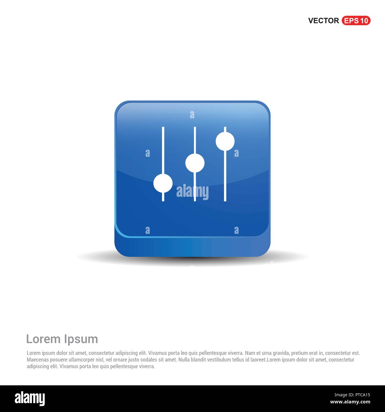 Equalizer icon - 3d Blue Button Stock Vector Image & Art - Alamy