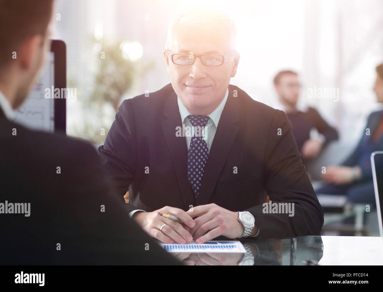 project Manager conducts an interview with a new employee Stock Photo ...