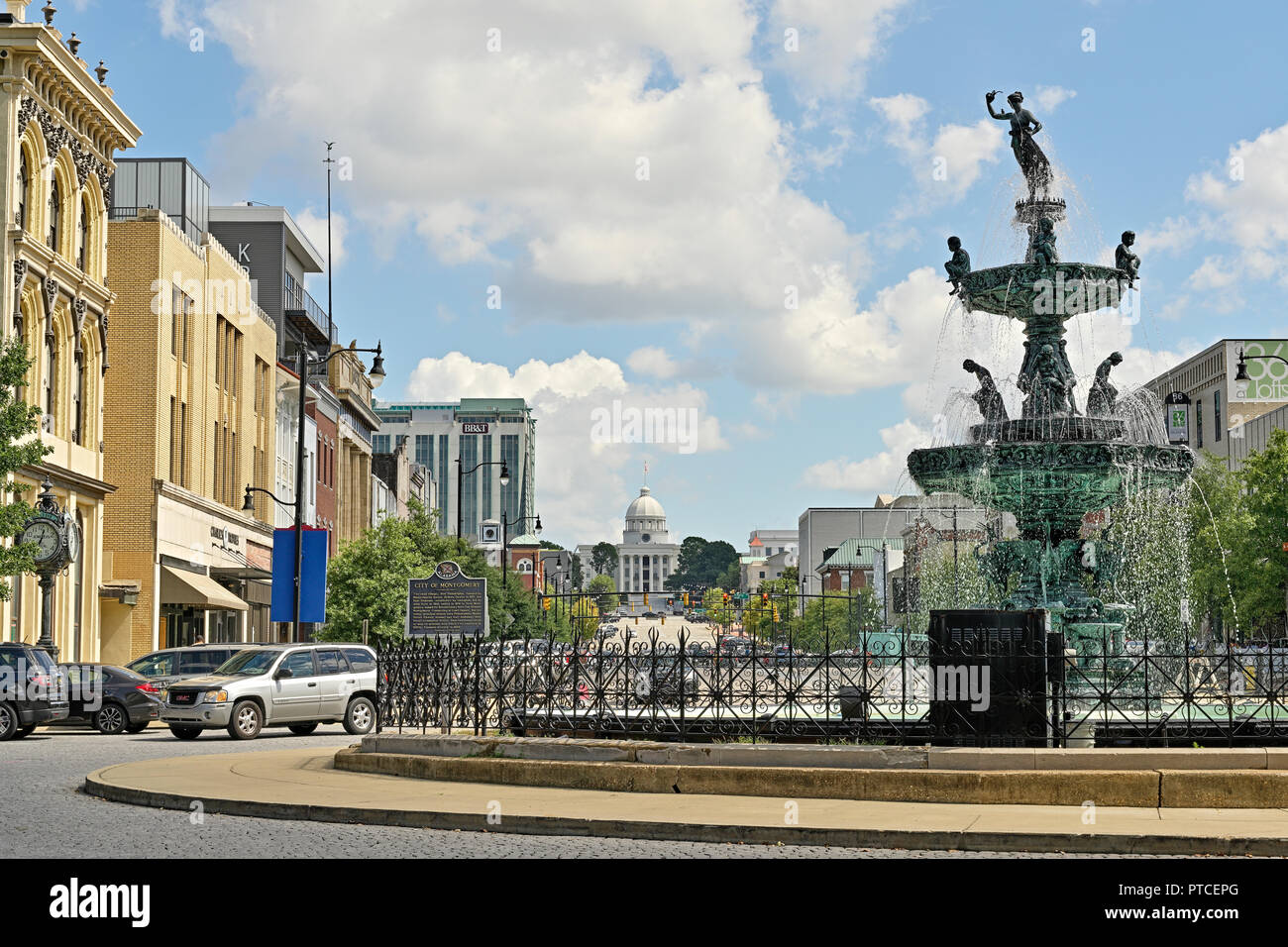 Court Square Fountain Montgomery High Resolution Stock Photography and