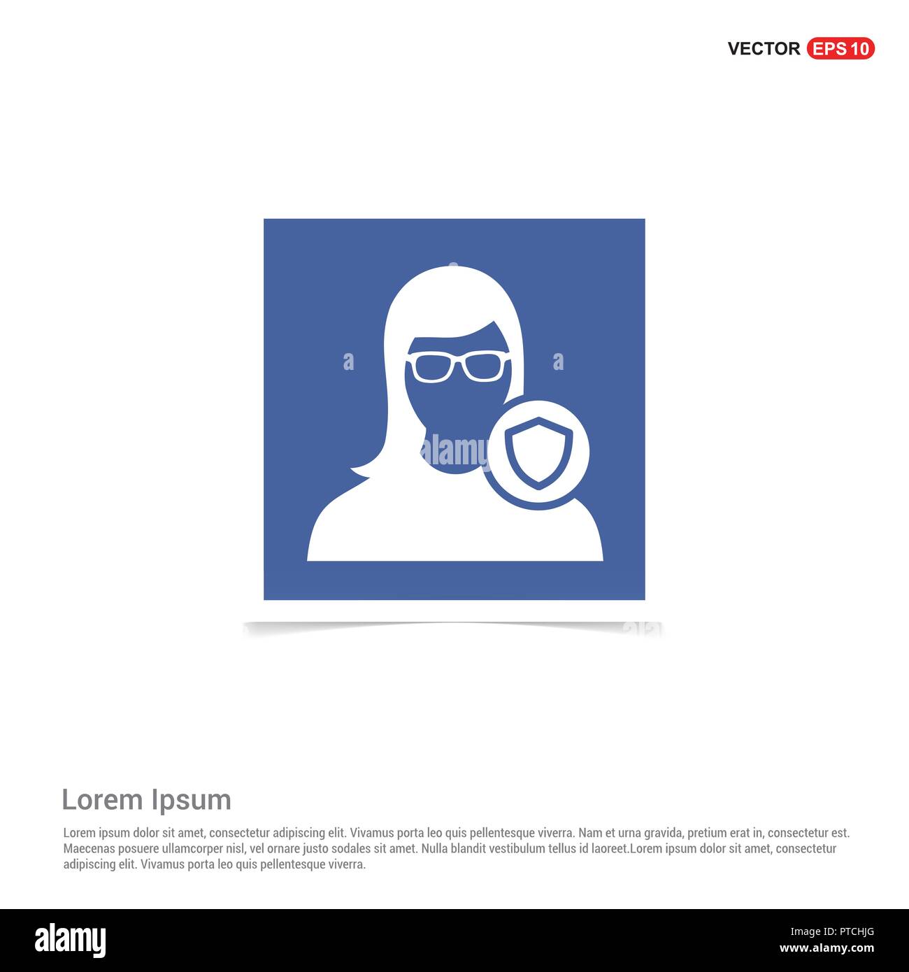 Protected user icon blue photo frame stock vector image art alamy