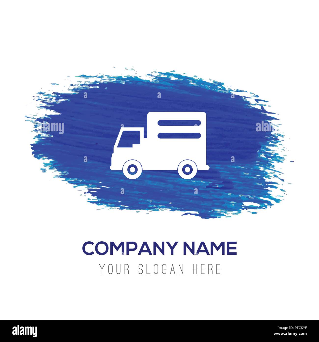 Delivery truck icon - Blue watercolor background Stock Vector Image ...