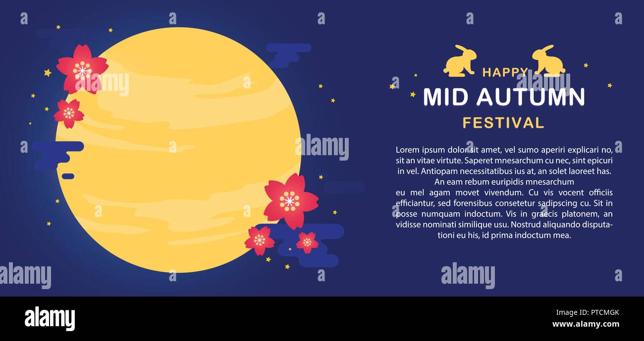 Chinese Mid Autumn Festival Banner Design Vector Illustration