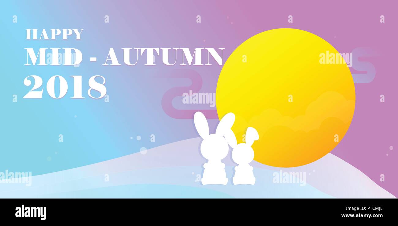 Chinese mid autumn festival banner design vector illustration Stock Vector