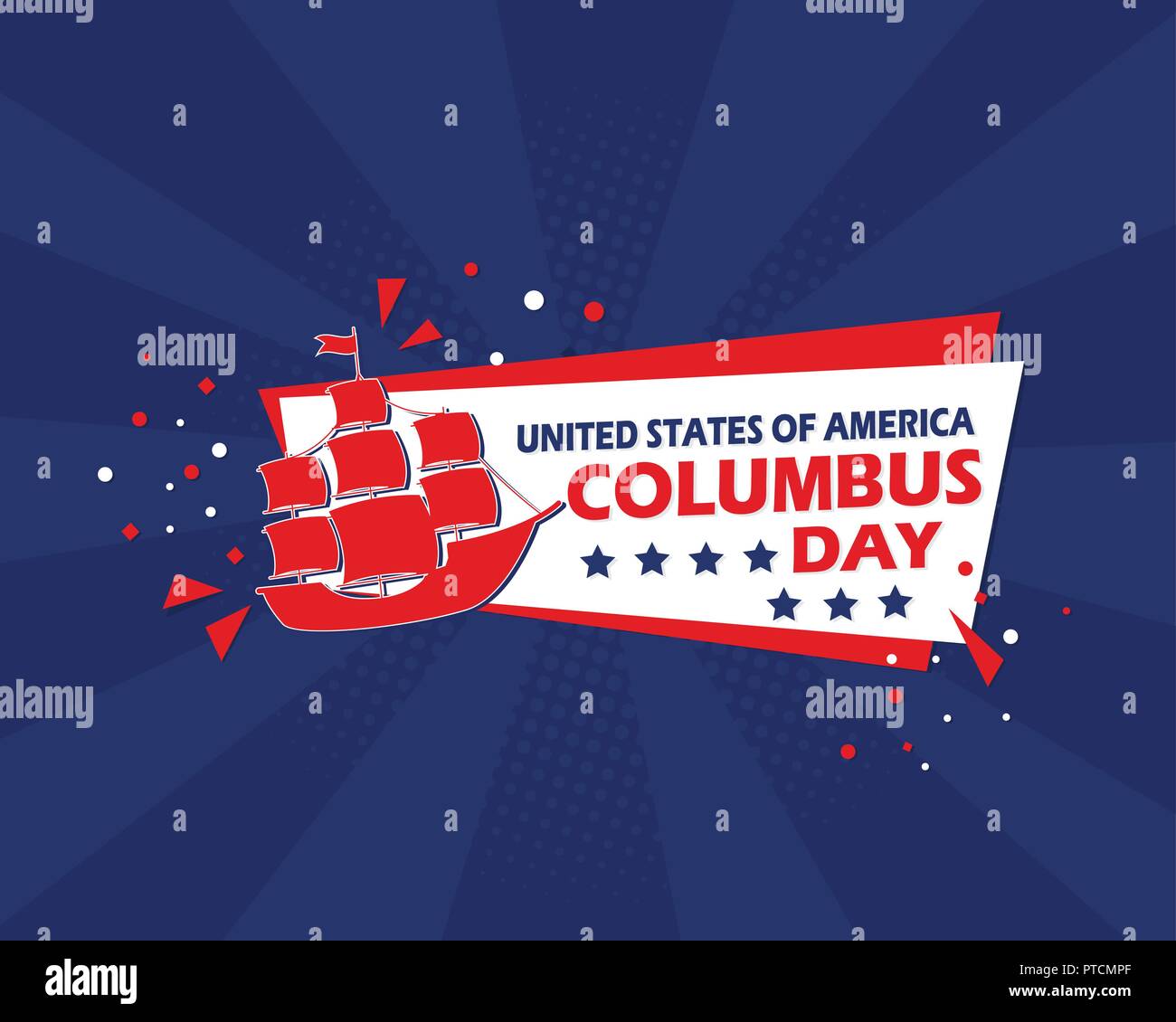 USA Columbus Day celebration banner vector design Stock Vector