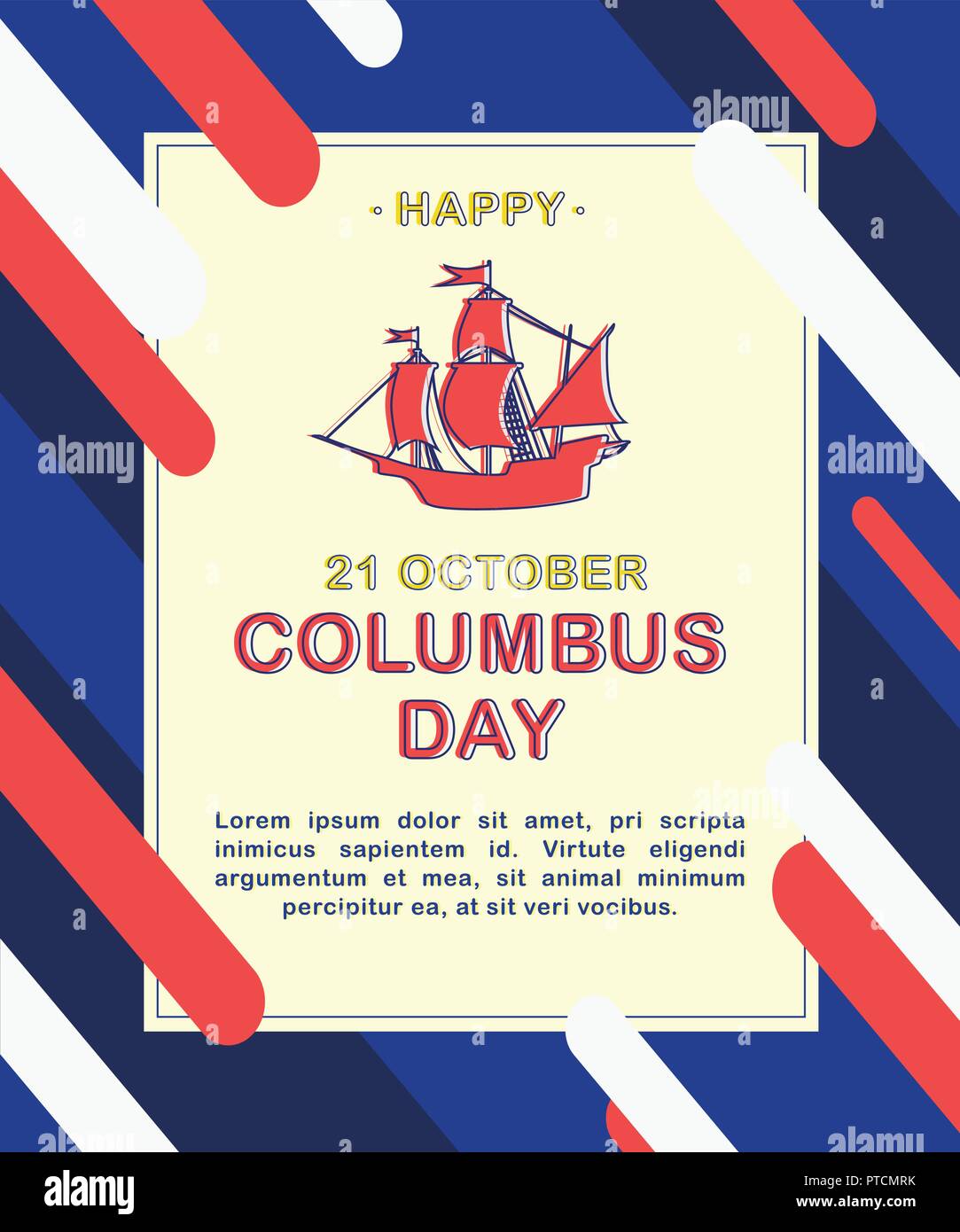 USA Columbus Day celebration banner vector design Stock Vector