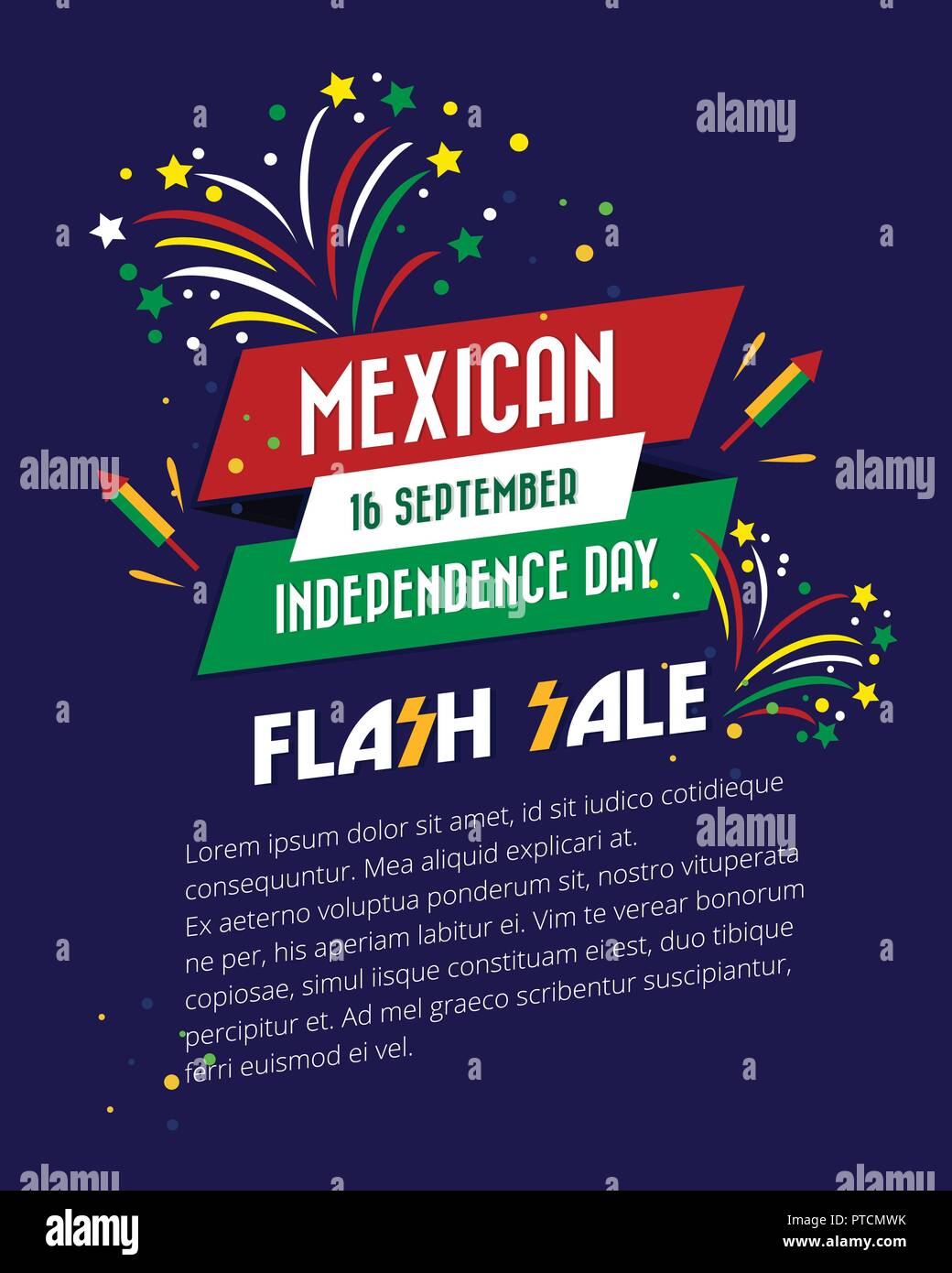 The Independence Day of Mexico poster & banner design vector illustration Stock Vector
