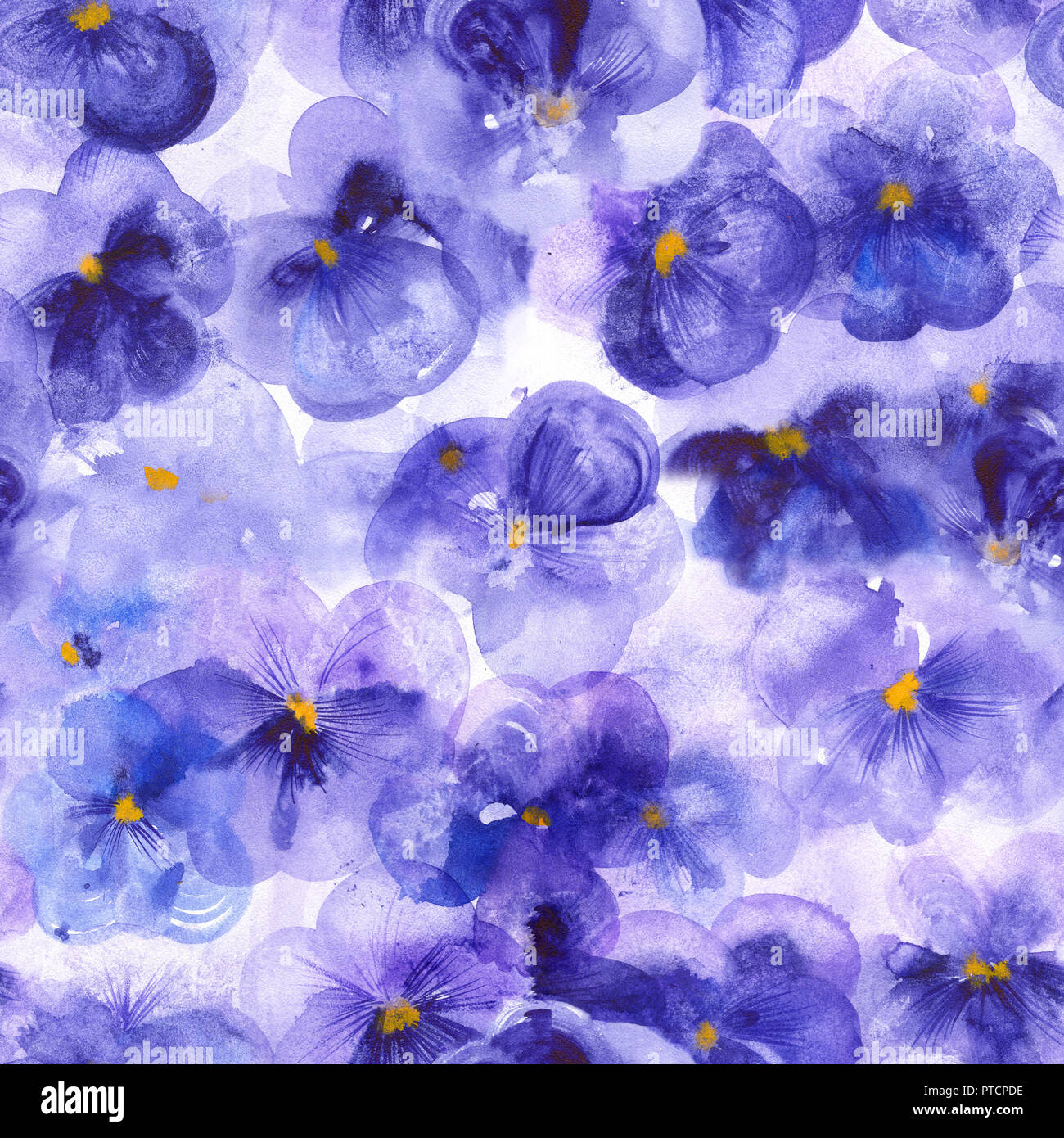 ultraviolet flowers pansies watercolor