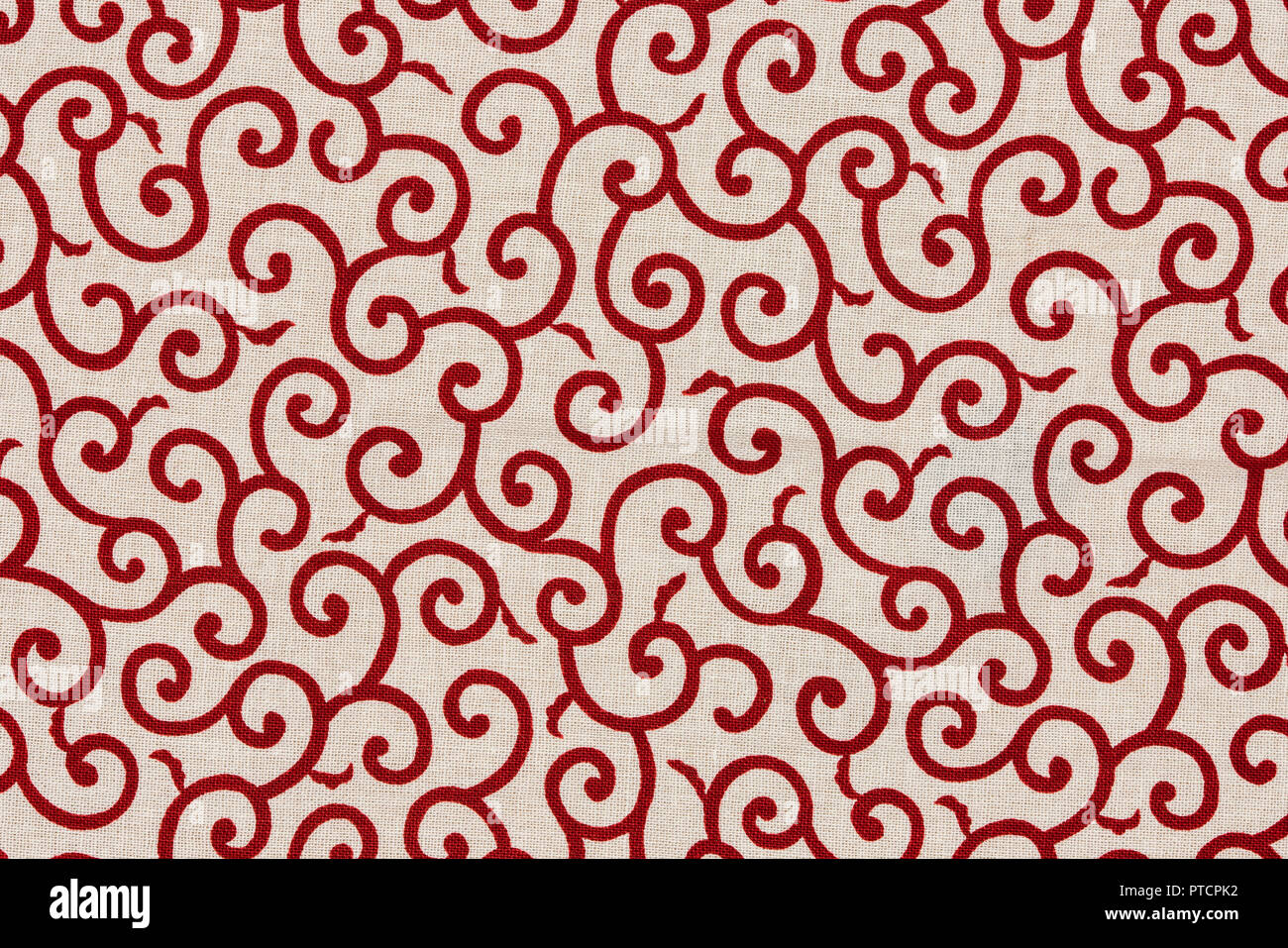 Highly detailed all over background texture of traditional japanese red and  white leaves shaped pattern design textile in synthetic fabric Stock Photo  - Alamy