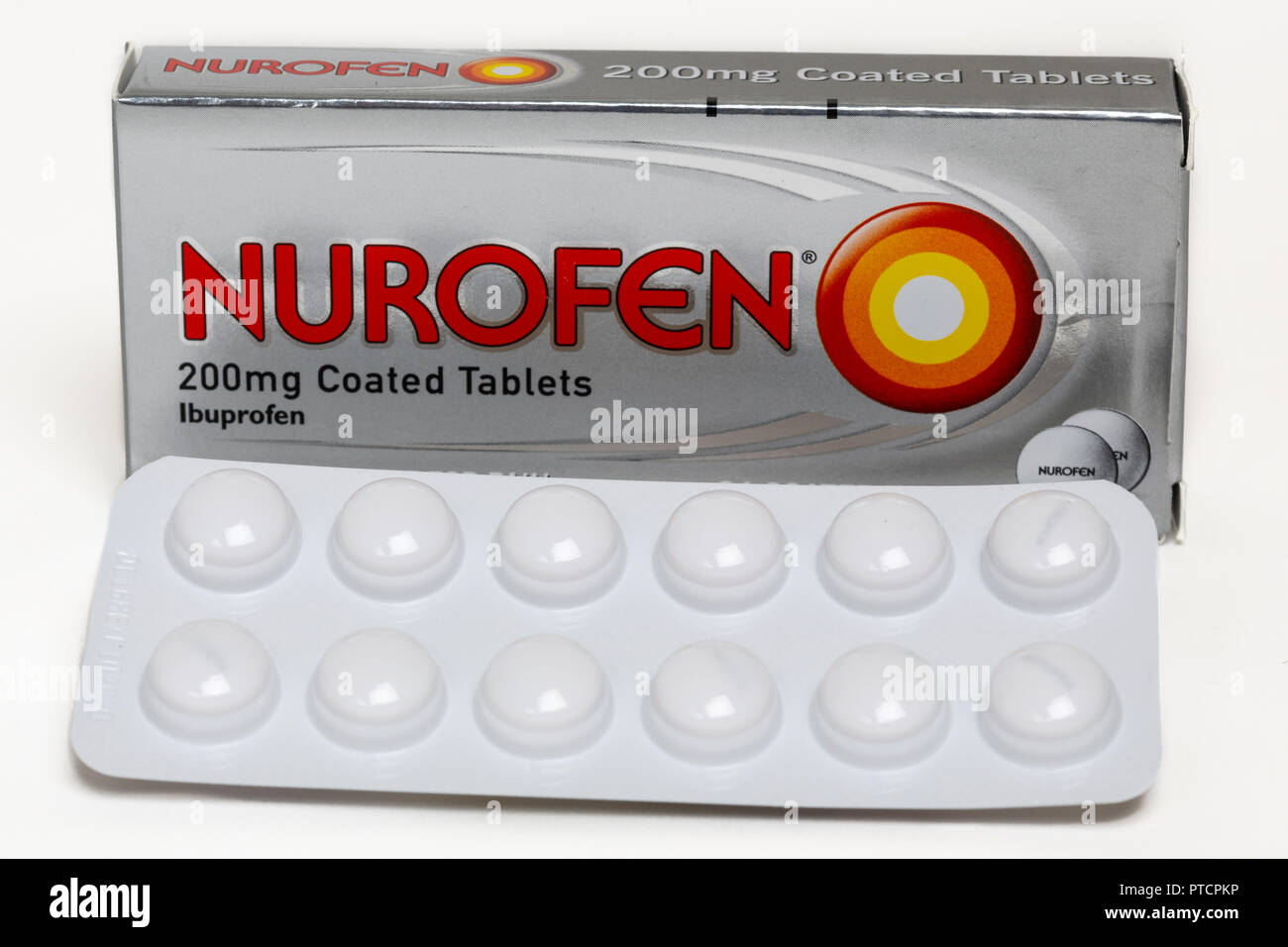 Nurofen, Ibuprofen brand name tablets Stock Photo
