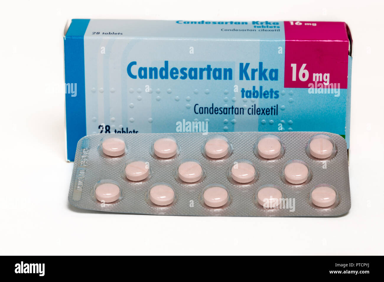 Candesartan Blood pressure treatment medication Stock Photo