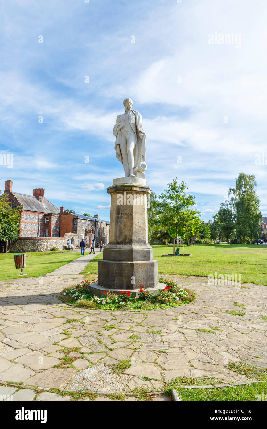 Statue of Battle of Trafalgar hero Admiral Lord Horatio Nelson in the