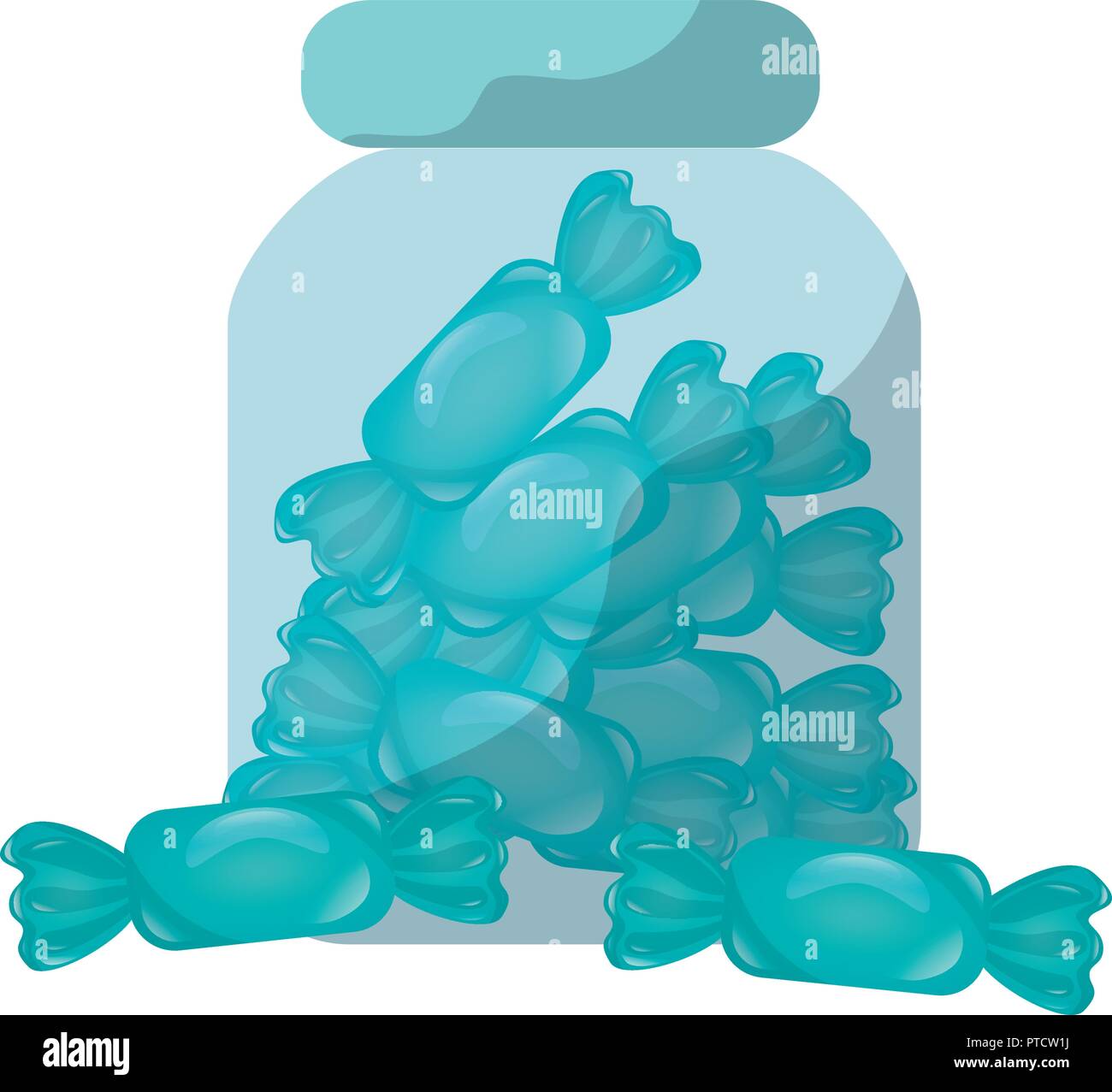 glass jar with sweet candies Stock Vector