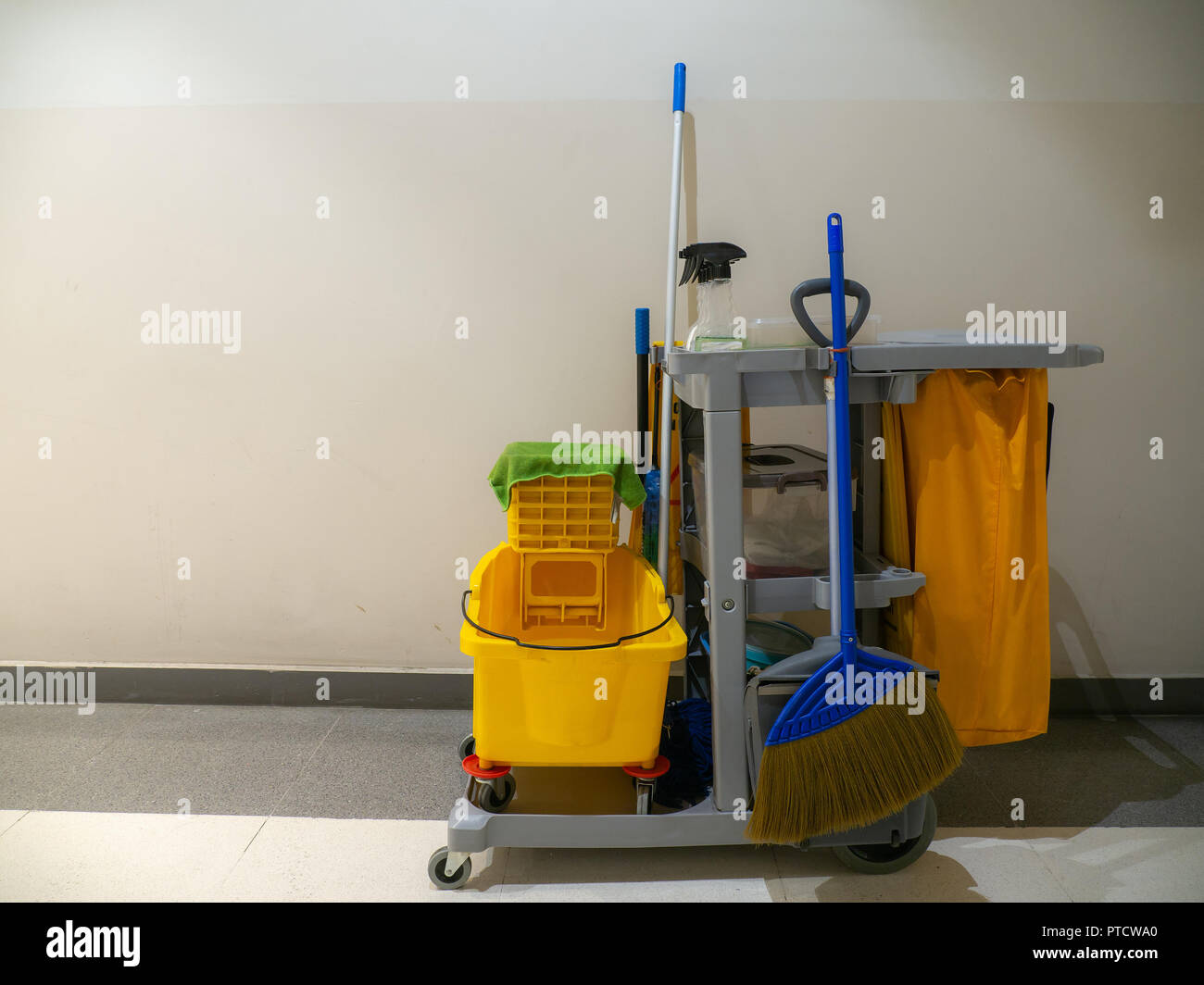 House Cleaning Equipment And Supplies In Bucket - Isolated Stock Photo,  Picture and Royalty Free Image. Image 93557670.