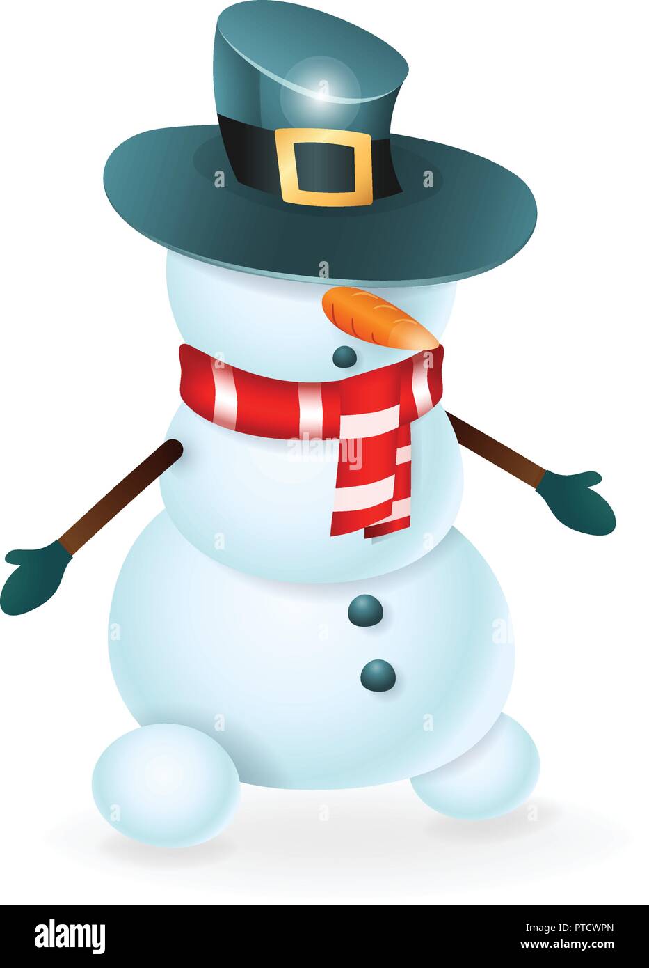 Cute Snowman with hat over its eyes vector illustration Stock Vector ...
