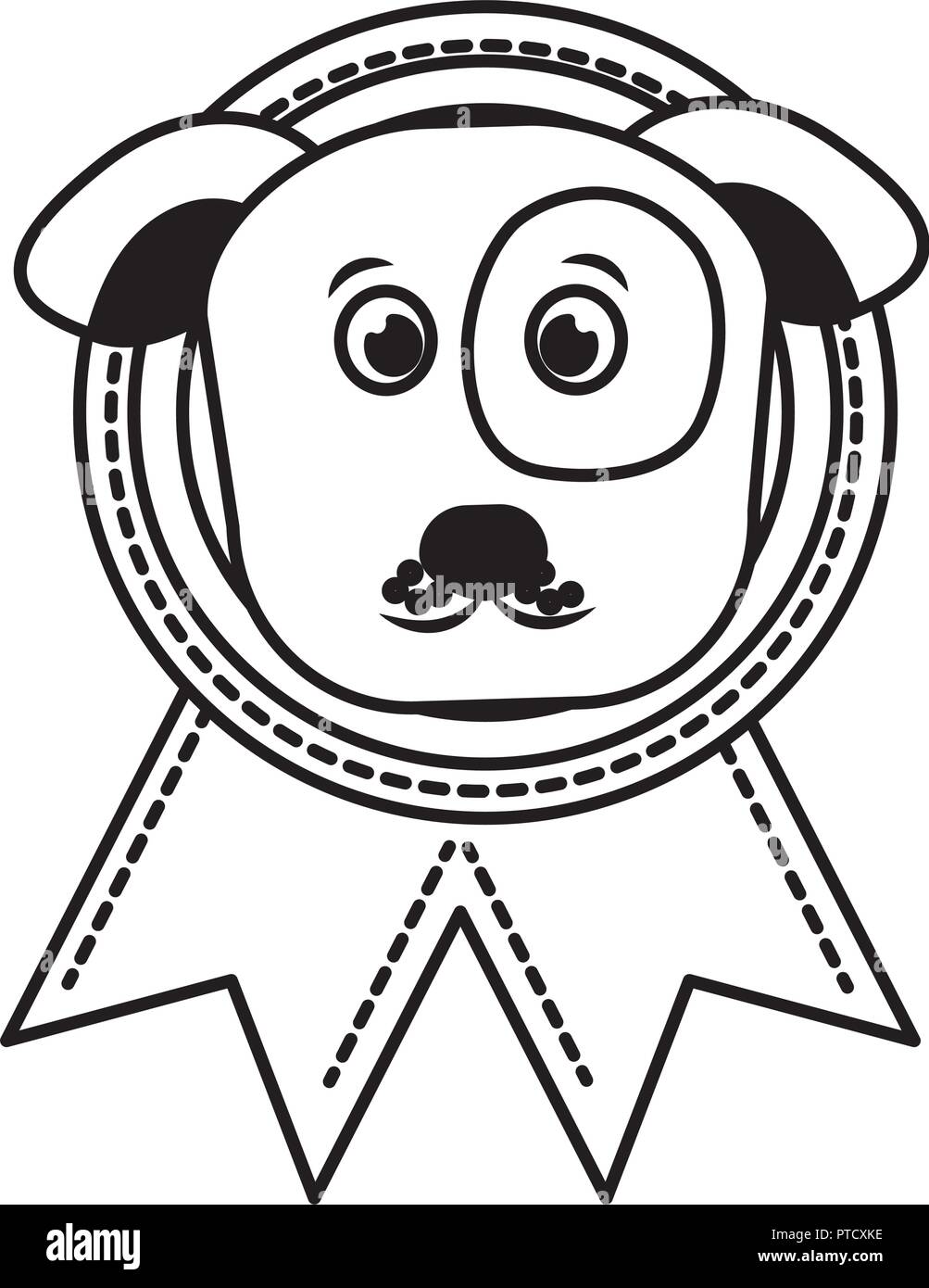 medal award with dog head prize Stock Vector Image &amp; Art - Alamy