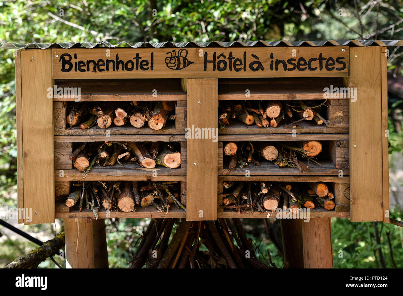 Bee hotel, Insect hotel, France Stock Photo